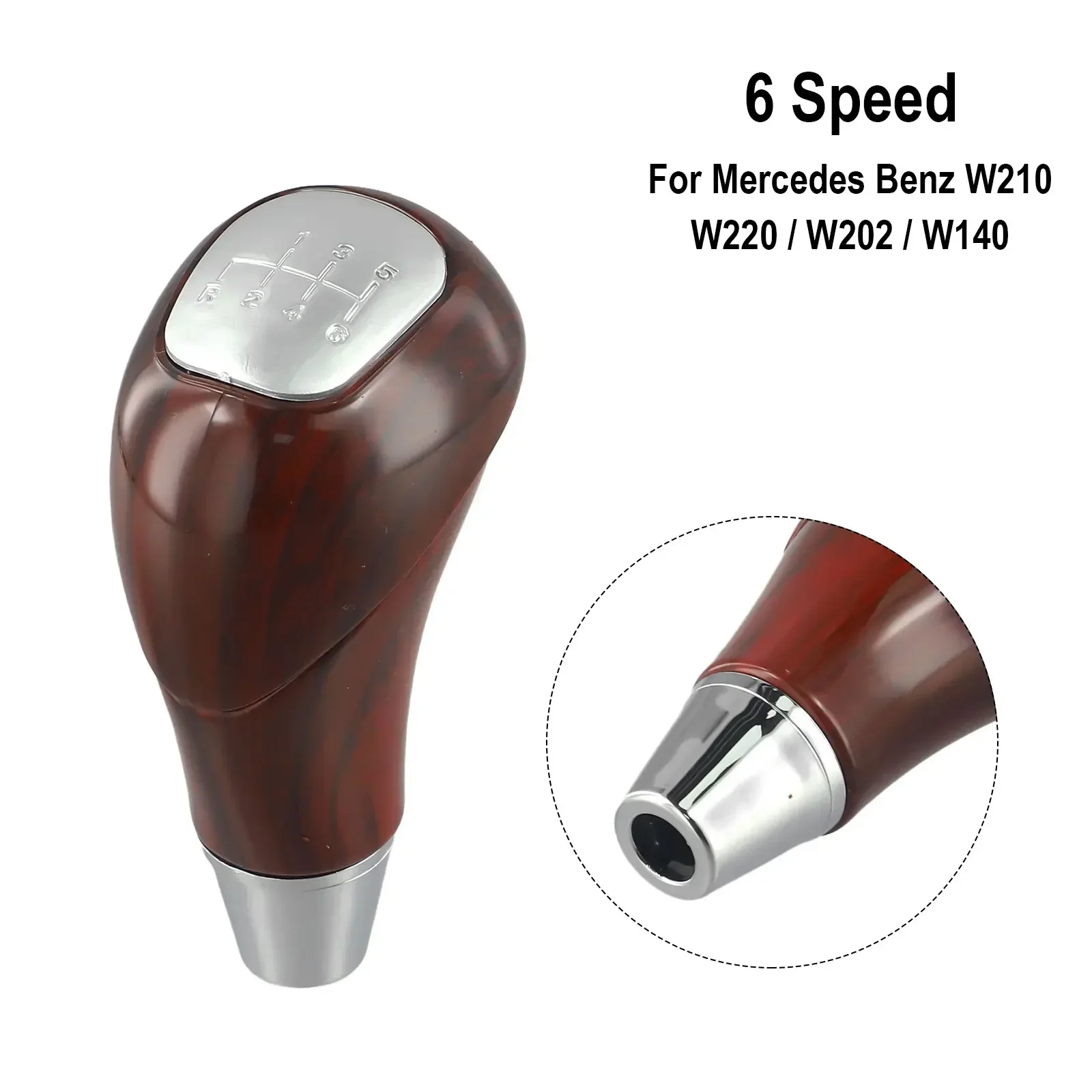 Precise Gear Selection with the Engraved 6 Speed Shift Pattern Gear Shift Knob Lever for Mercedes W210 W220 W202 W140 W163