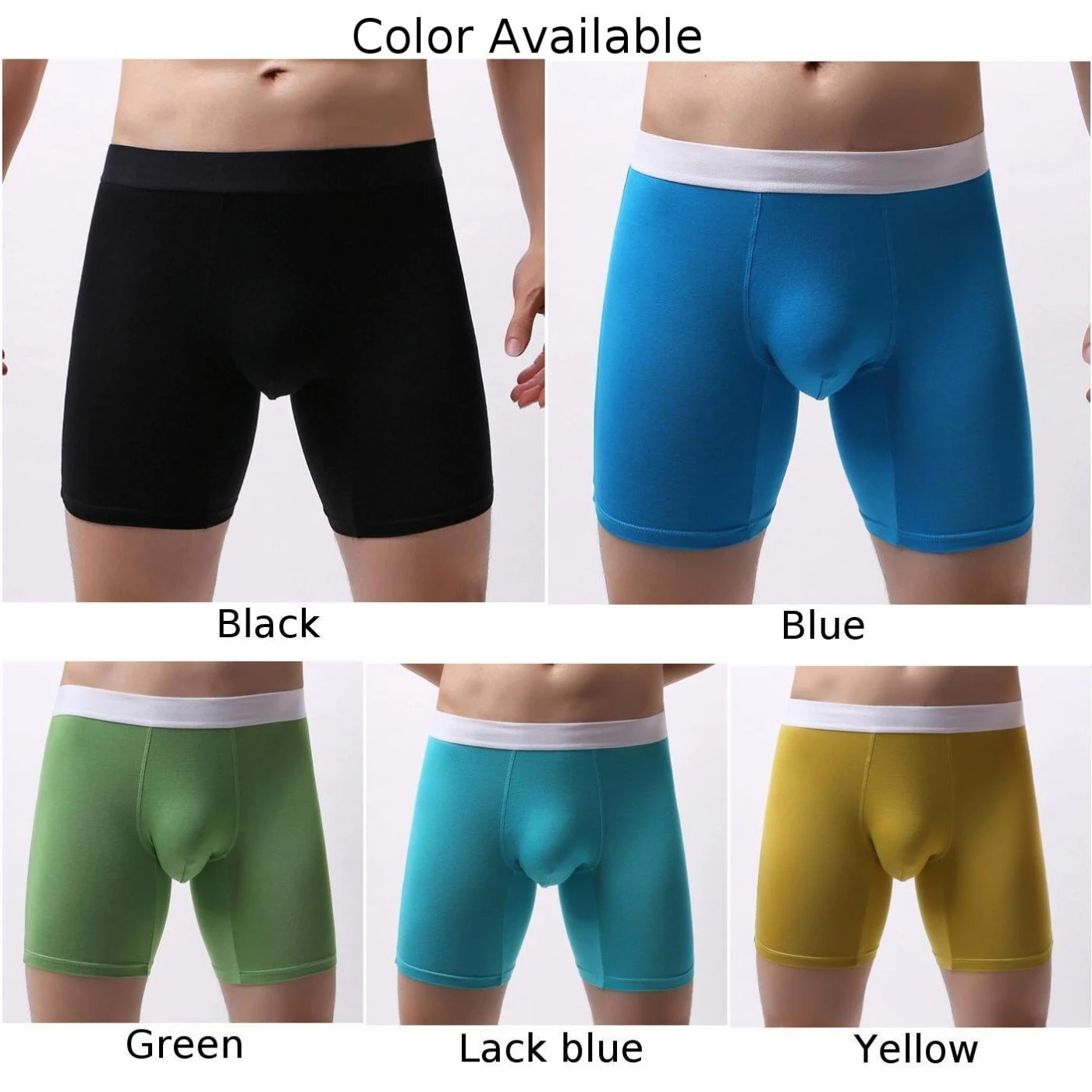 Elastic Mens Underwear Middle Waist Long Briefs Sport Bottoms Panties Lingerie Modal Convex Pouch Underwear