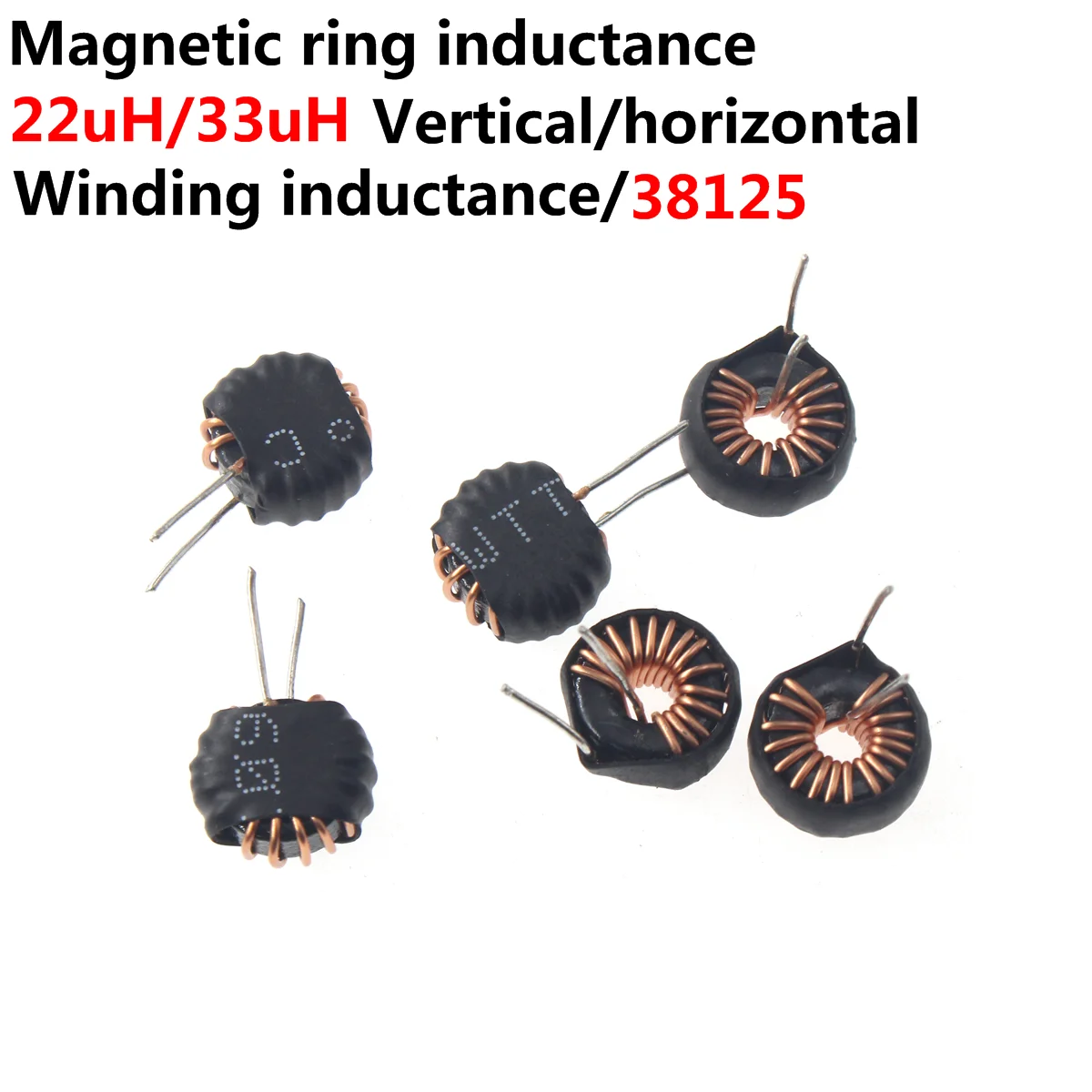 

20PCS Car charging inductance magnetic ring inductance 38125 22uH 33uH iron silicon aluminum ring inductance DC inductance coil