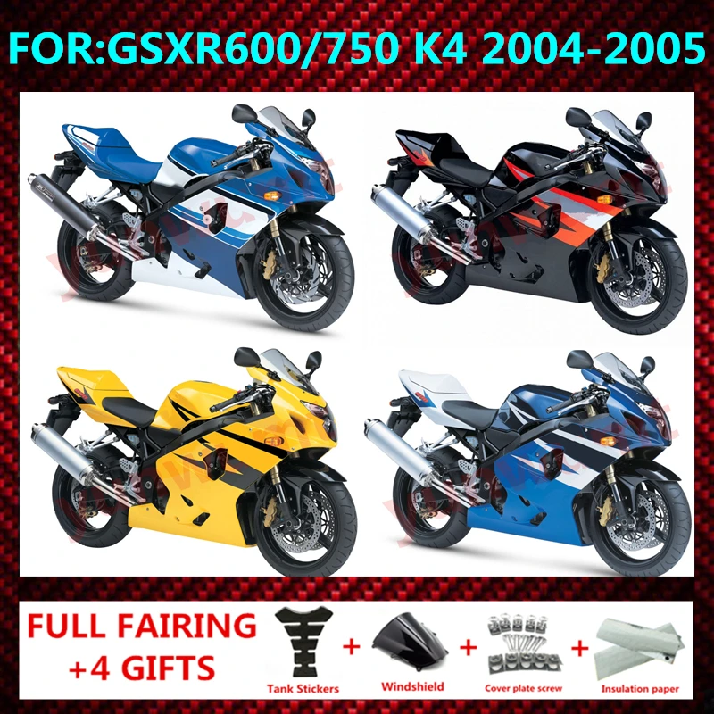 

fit for GSXR 600 750 2004 2005 K4 gsxr600 gsxr750 04 05 full Fairing ABS Body Kit Motorcycle bodywork Fairings kits zxmt