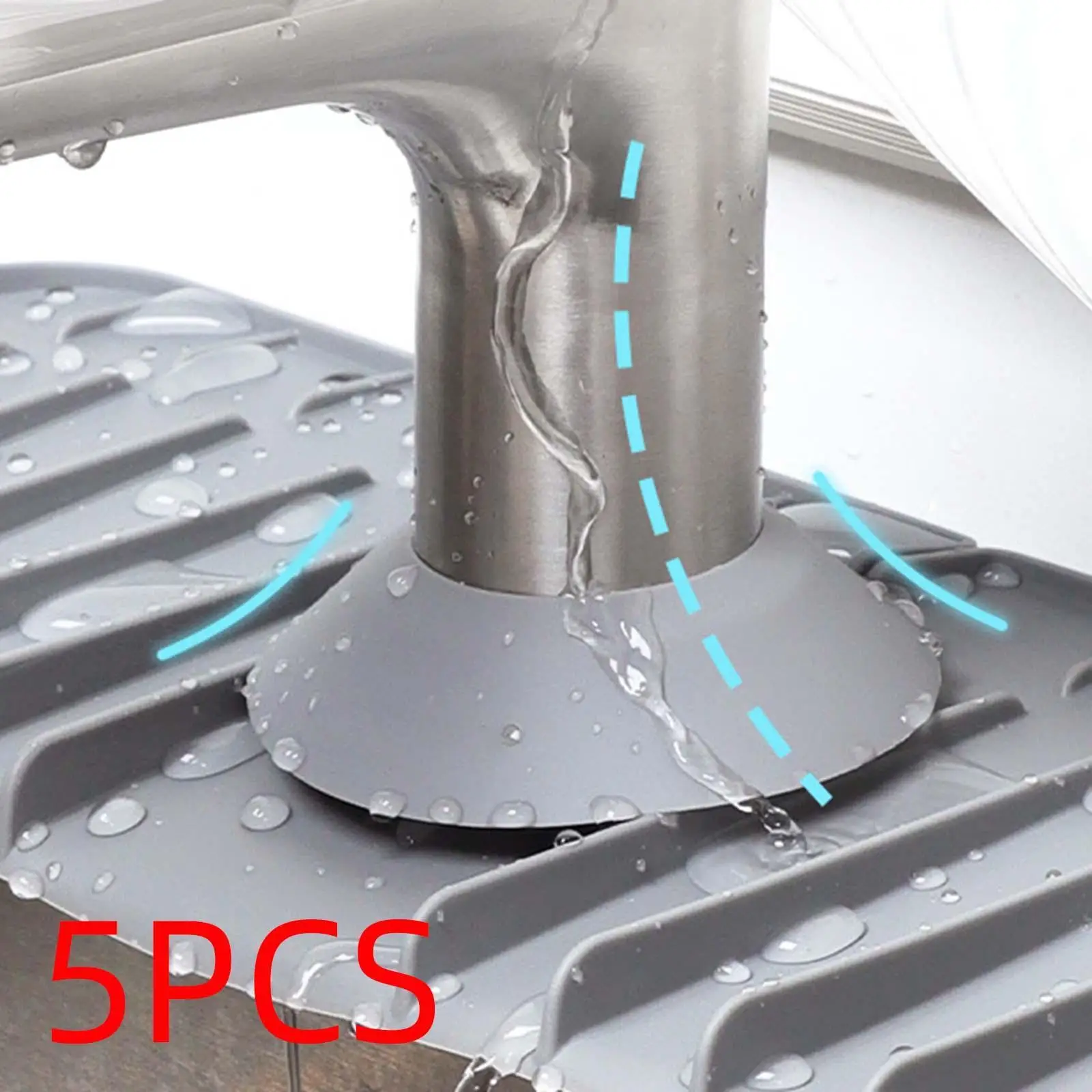 5x Faucet Splash Guards Soft Faucet Splashproof Water Pads for Bathroom Home