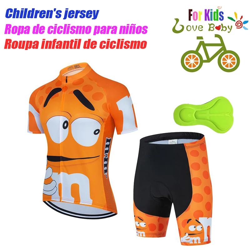 Kids Cycling Jersey Set 2022 Cartoon Summer Boys Girl Cycling Clothing Children Road Bike Short Sleeve Shirt Suit Quick dry