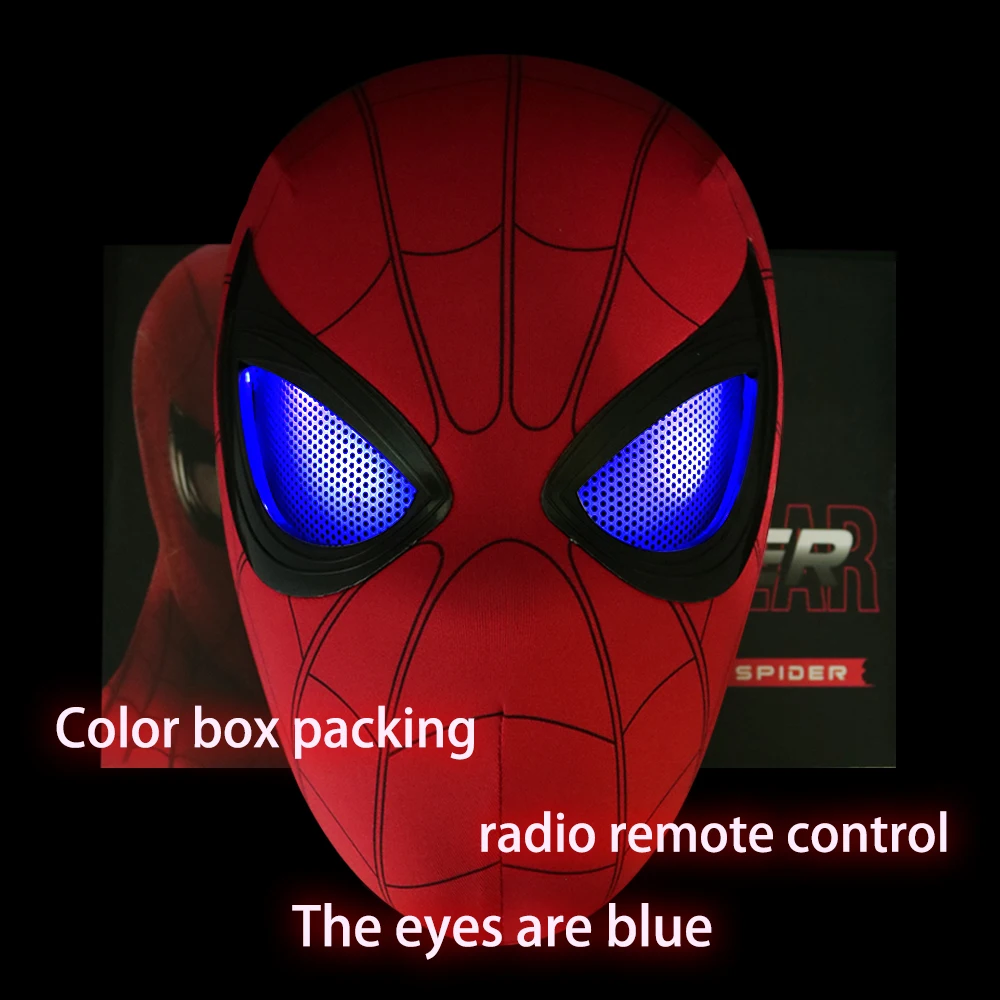 Spiderman Masker Ogen Beweegbare Afstandsbediening Peter Parker Spiderman speelgoed kinderen Halloween Cosplay Kostuum Masker Kerstcadeaus