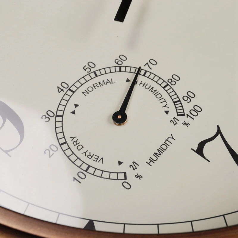 Reloj de pared de 12 pulgadas, reloj Retro resistente al agua con pantalla, termómetro y higrómetro, reloj sin ruido para interior/exterior