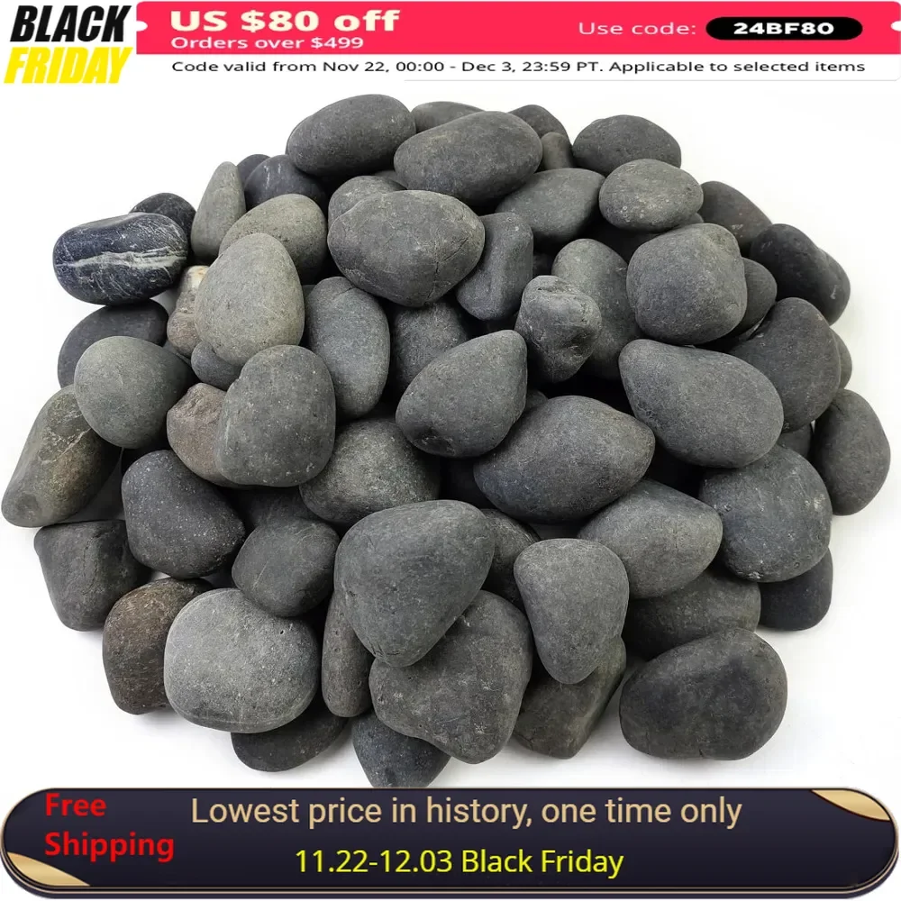 

40 lb 2-3 Inch Decorative Pebble for Landscaping, Garden, Paving, Planr, Walkways, Natural Bulk Mexican Beach Decorative Pebble