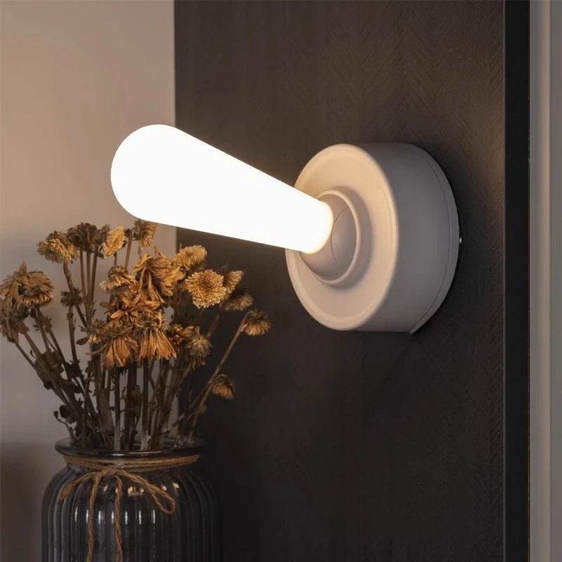 Rechargeable Toggle Rocker Switch Night Light, Creative Desktop Desk Lamp Bedroom Bedside Ambient Light Home Decor Ornament