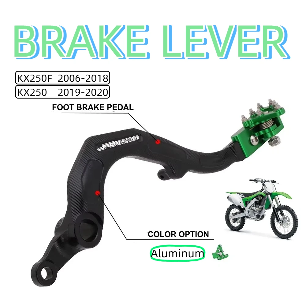 Accesorios de motocicleta CNC Pedal de freno trasero de aluminio para KAWASAKI KX250 KX 250 2019-2020 KX250F KXF250 KXF 250 2006-2018