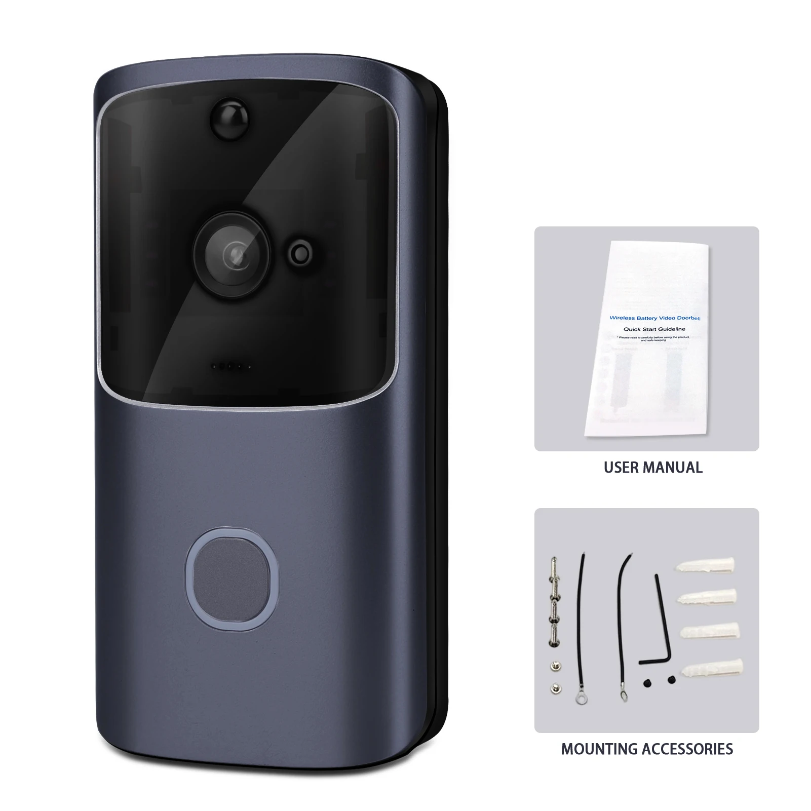 

Video Doorbell Intercom Visual Wide Angle Monitor HD 720P Camera Weatherproof Night Vision Wireless WiFi Smart 2 Way Audio