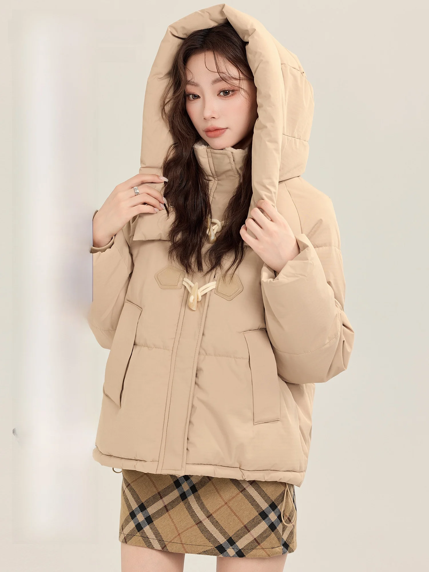 

Корейское пуховое пальто с капюшоном в Корейском стиле, женская верхняя одежда, свободное хлопковое стеганое пальто, длинное свек или длина, застежка-молния