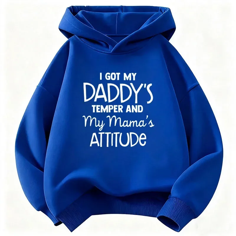 Fashion Love with Daddy and Mama Letter Printed Children's Hoodie Sweatshirt Cute Hoody for Boys Girls Autumn Casual Hoodies