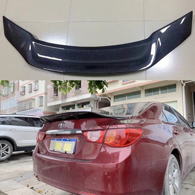 For Toyota Mark X REIZ spoiler 2010 11 12 13 14 15 16 17 year glossy carbon fiber rear wing K style Accessories