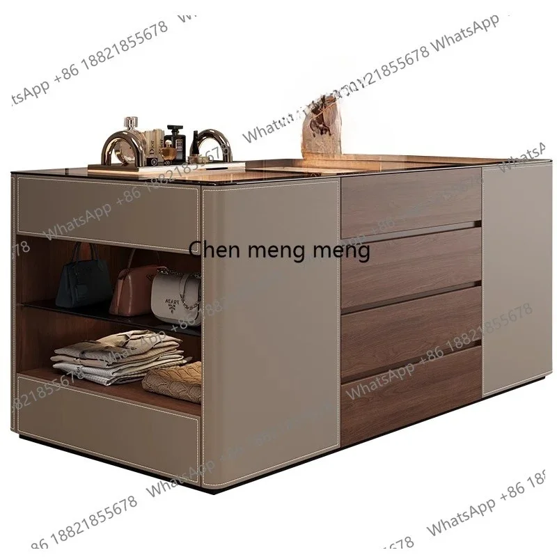 Italian light luxury cloakroom mid-island cabinet storage cabinet double-sided locker high-end