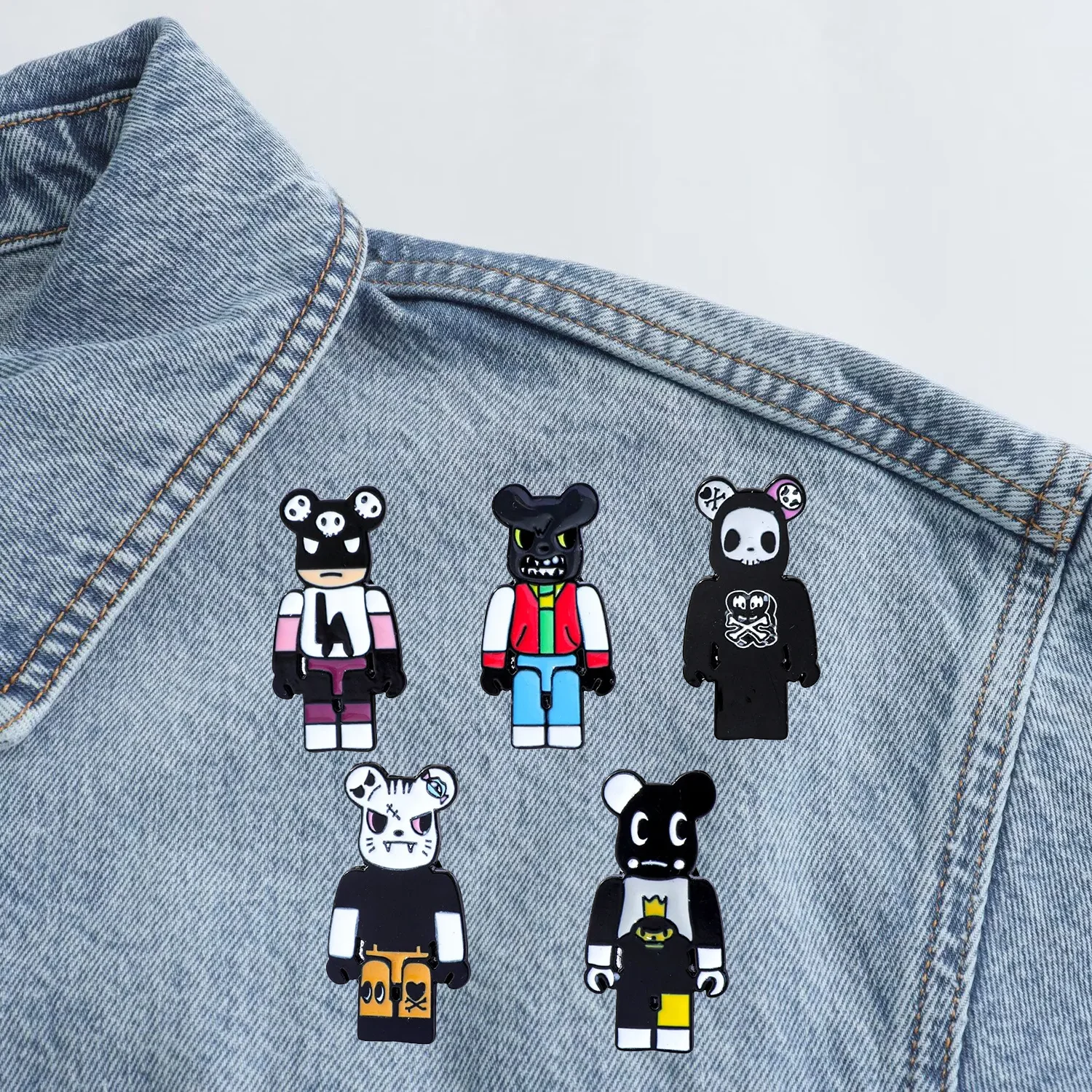 

1 Set Personalized Creative Cartoon Bear Metal Badge Bear Alloy Drip Oil Brooch Accessories Pin Clothing Decoration