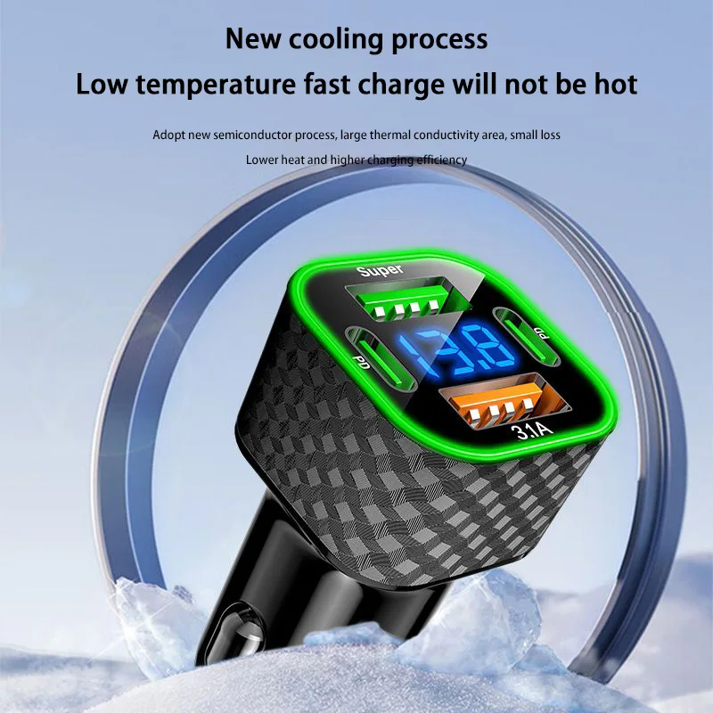 شاحن هاتف السيارة Xiaomi 380W USB C Dual PD 4 في 1 مع محول شحن فائق السرعة لهاتف iPhone Oppo Vivo Samsung #3