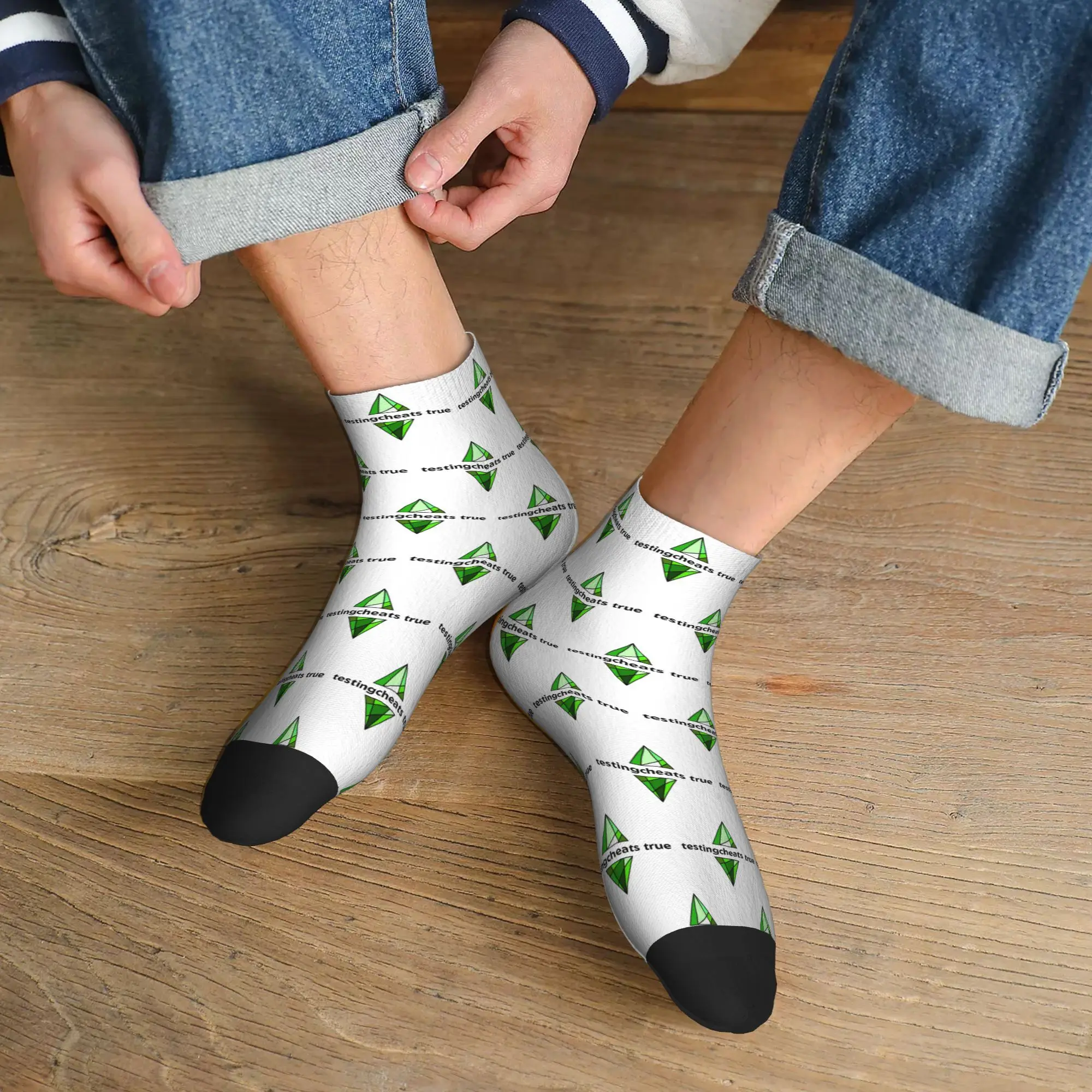 All Seasons The Sims 4 - Testingcheats True Plumbob Calcetines Harajuku Calcetines absorbentes del sudor Medias casuales para hombres y mujeres
