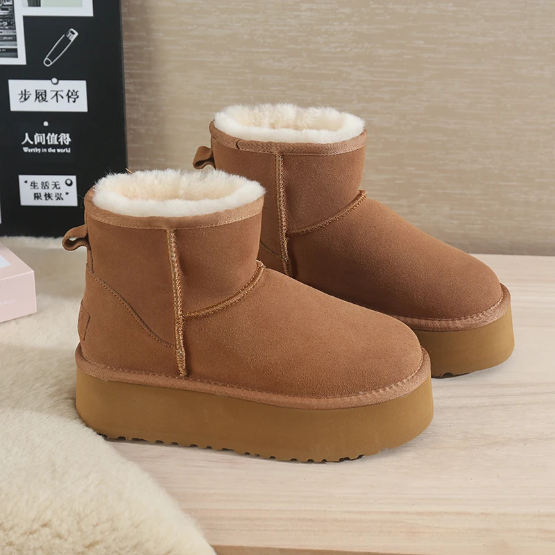 عروض الجمعة السوداء: أحذية ثلج مريحة للرجال، فرو صناعي ومقاومة للماء، مقاومة للانزلاق لسوق عيد الميلاد والمشي العائلي #2