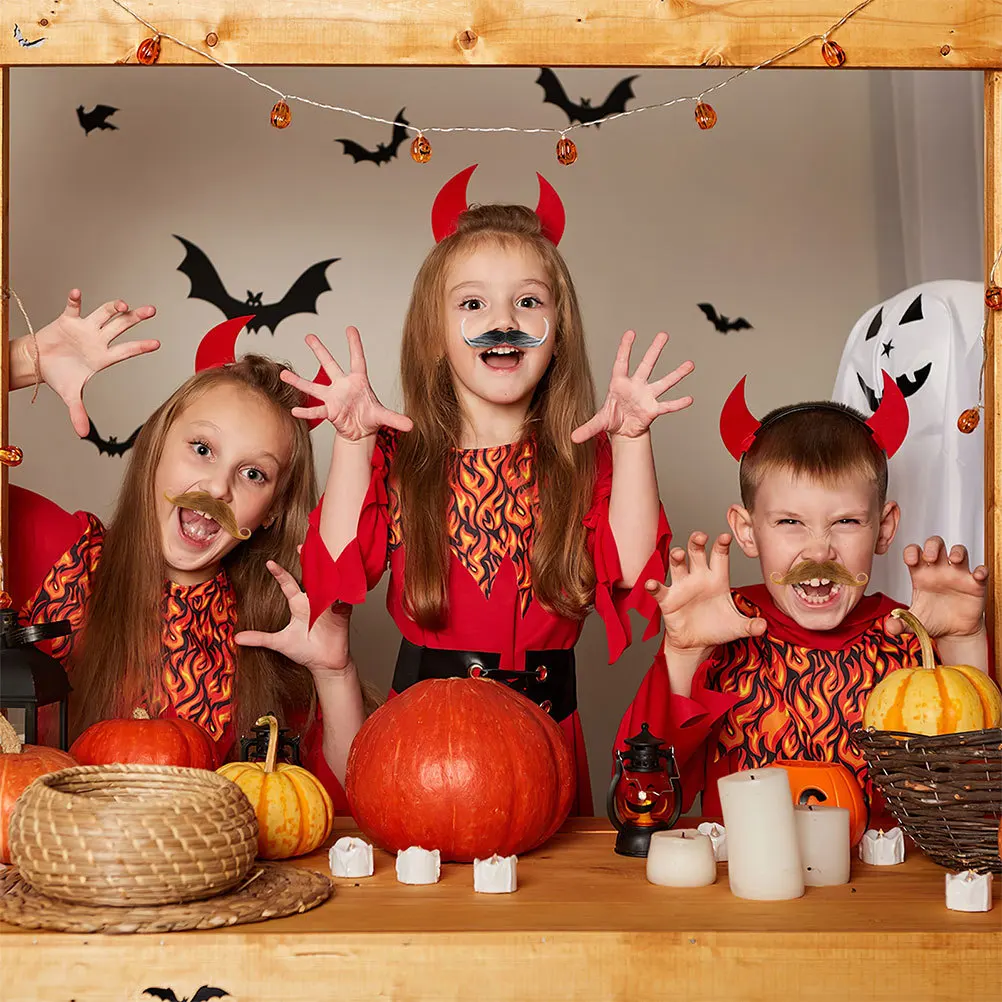 

4Pcs Fake Beard Realistic Adhesive Mustache Halloween Cosplay Party Costume Masquerade Beard Prop Accessory Fake Mustaches