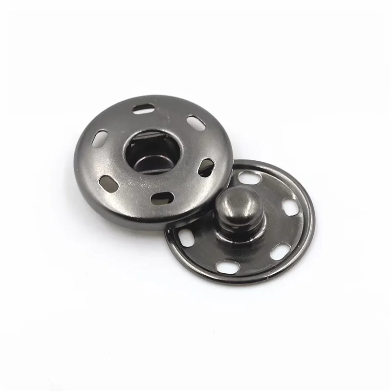 10Sets 15mm Metall Aufnäher Druckknöpfe Schwarz Silber Farbe DIY Nähen Kleidung Druckknopf Knöpfe Handwerk Druckknöpfe Knopf – Detail 5