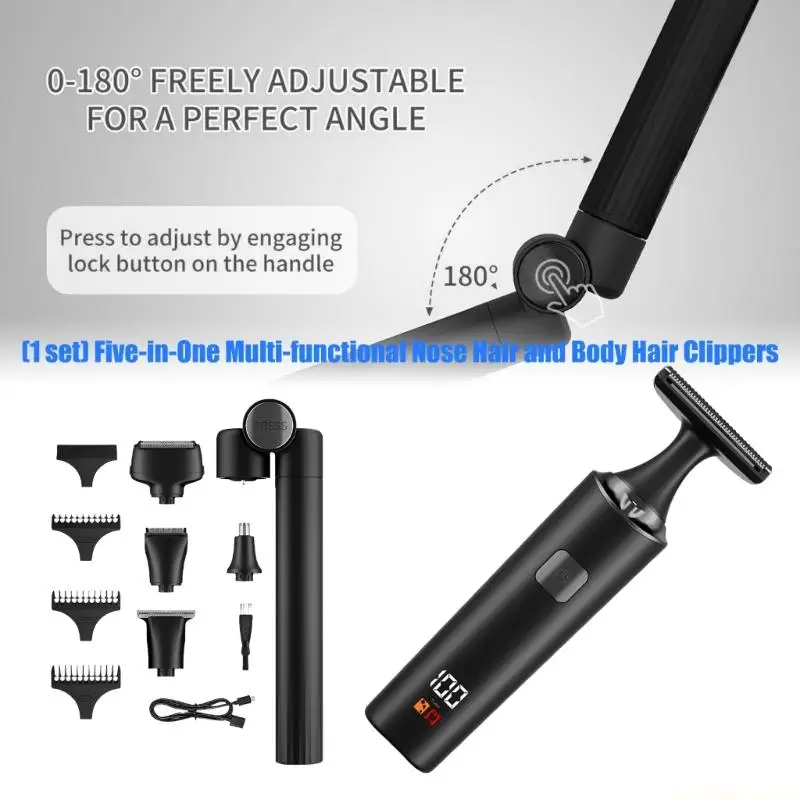 D0AB Multifunctional Rechargeable Hair Groomer For Face Body And Back With Rapid Charging