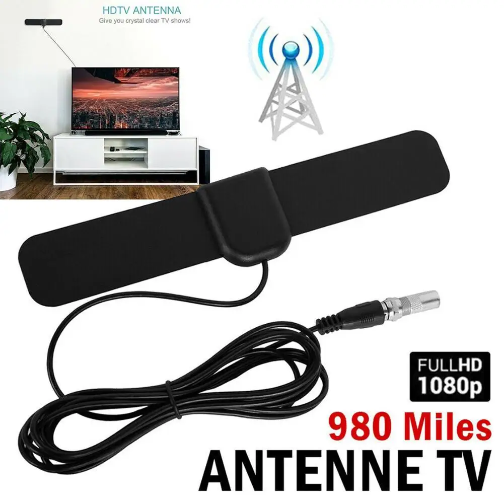 1080p Hdtv Digital Tv Antenna 980miles Range Dvb-t2 Indoor Signal Booster Amplifier 20DBI Usb Powered