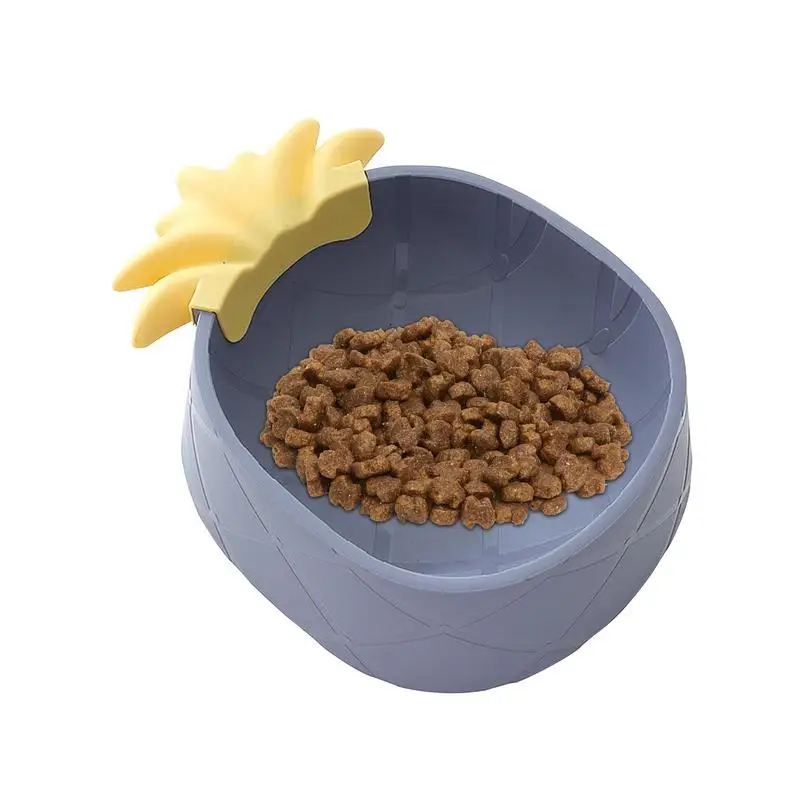 Köpek maması kasesi karikatür ananas kedi su kaseleri Anti kusma köpek kedi temel kase Pet köpek maması besleyici tavşan düz yüzlü kediler için