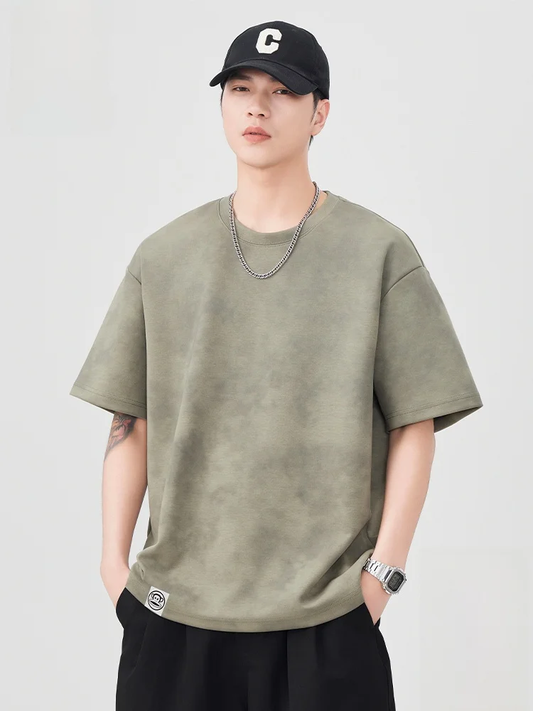 

Повседневная летняя футболка свободного кроя с круглым вырезом и принтом Monkey Dye, дышащая, из хлопка и полиэстера, в уличном стиле