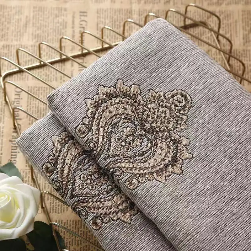 Thickened Jacquard Upholstery Fabric Chenille By Meters for Pillowcases Sofa Sewing Plain High-grade Flower Pattern Cloth Smooth