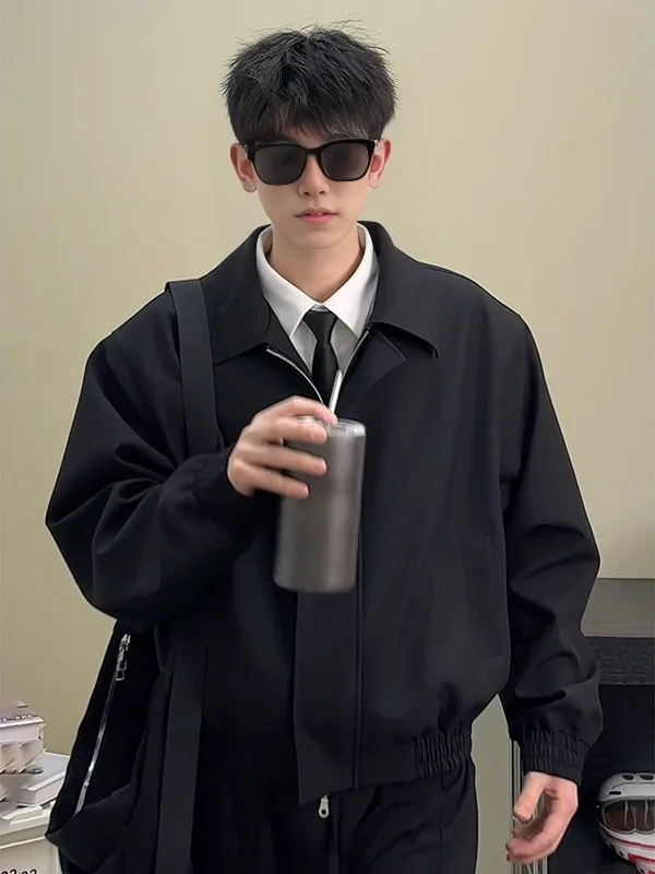 

Retro American Harington Men's ort Baseball Jaet Cotton Filled Adstrative Sle Autumn Winter Cleanfit Suit Jaet