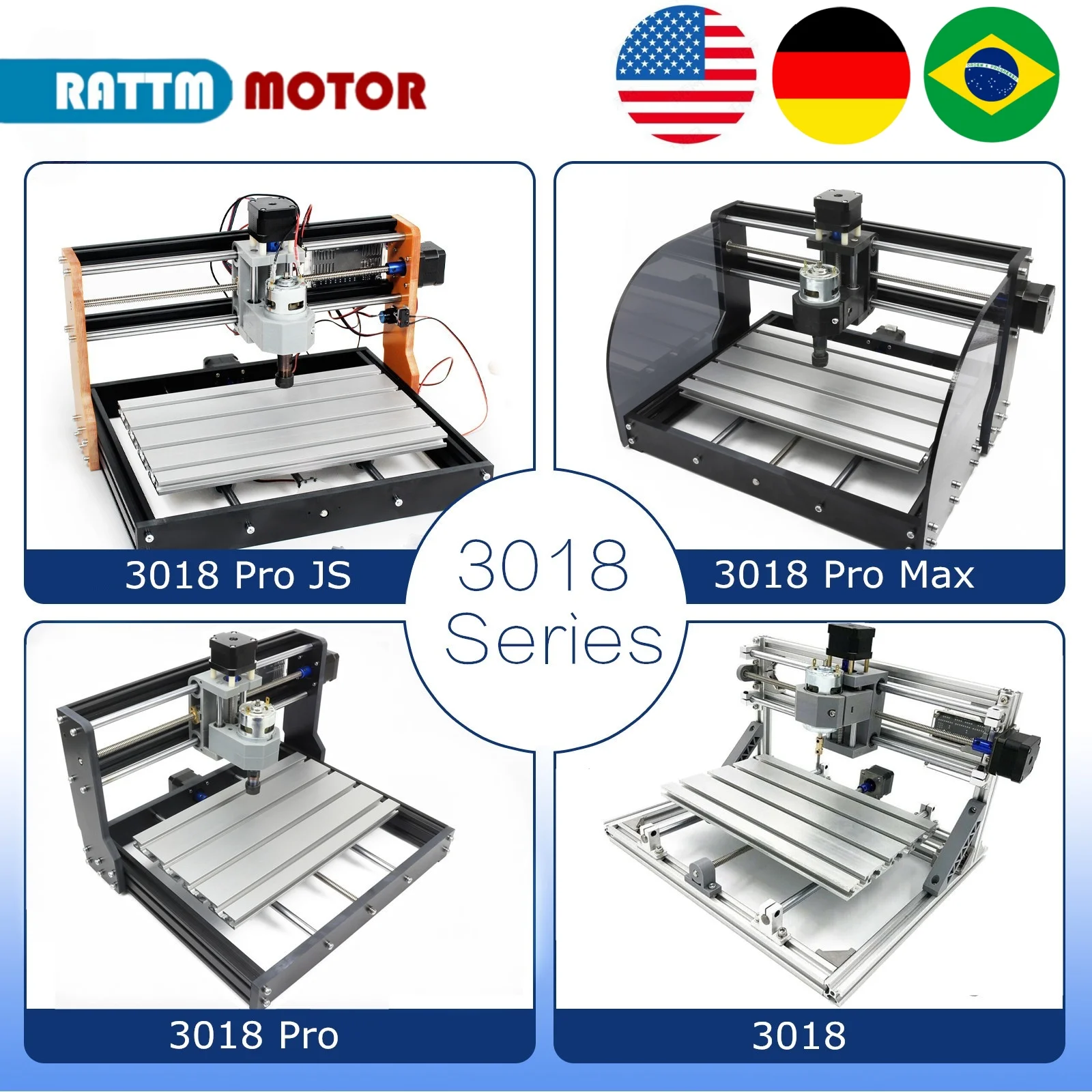 【مخزون الاتحاد الأوروبي】3018,3018 Pro,3018 Pro Max,GRBL Control DIY CNC 30x18x4.5 سم، 3 محاور Pcb Pvc آلة طحن جهاز توجيه الخشب النقش بالليزر