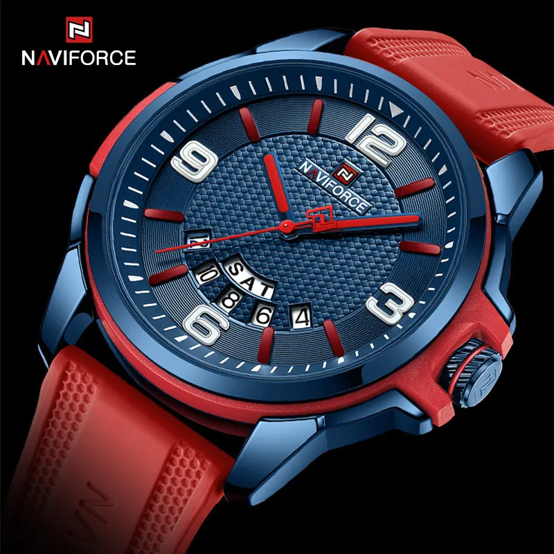 NAVIFORCE Original Quartz Watch for Men Fashion Business Silicone Strap Waterproof Luminous Male Wristwatches Relogio Masculino