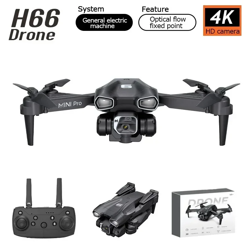 H66 Pro Drone 4K Professional HD Dual Camera Drone Mini Folding with Remote Control Aircraft RC Helicopter Quadcopter