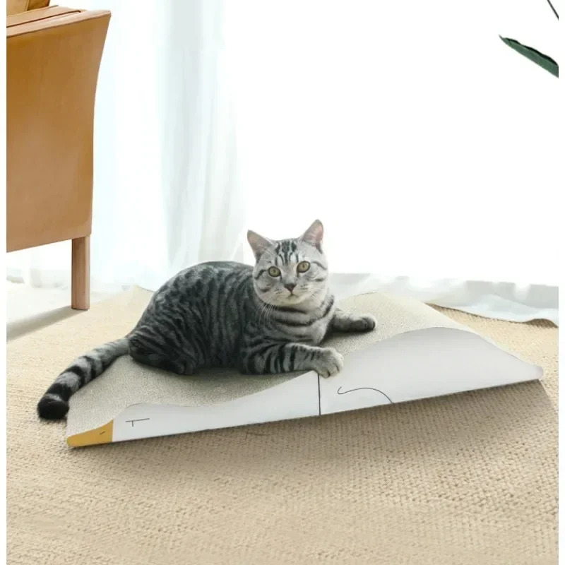 Large curve foldable creative cat scratch board corrugated cute cat claw grinding pet supplies