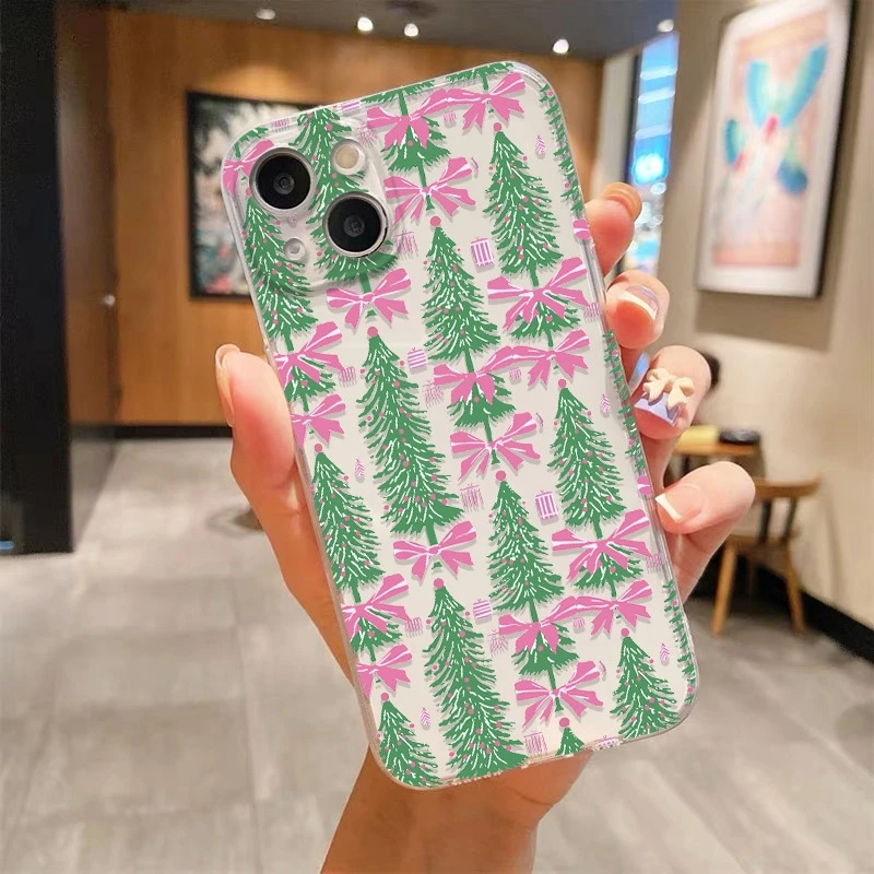 Telefoon Geval Voor Honor 400 Pro 200 Magic 7 6 5 4 Lite X9C X9 X9B X9A X8 X8B X8C X7A X7B X6 X6B X5 Met Kerstbomen Print Cover