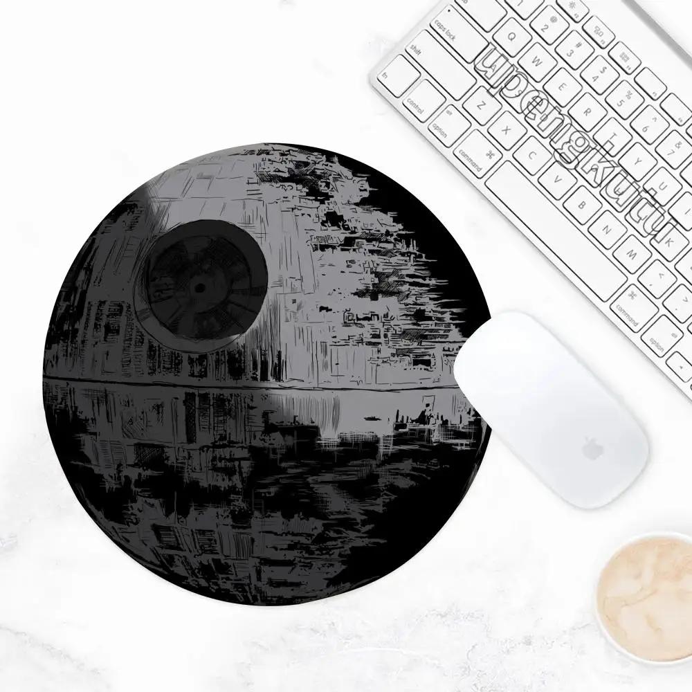 لوحة ماوس Death Star Starship لوحة مفاتيح مستديرة ملحقات لوحة كمبيوتر للطلاب مشغل ألعاب سطح المكتب حصيرة ماوس مطاطية غير قابلة للانزلاق