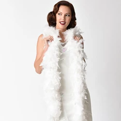 White Fluffy Marabou Turkey Feathers Boa DIY Christmas Tree Ostrich Plumas Ribbon Wedding Dress Decoration Plumes for Crafts 2M