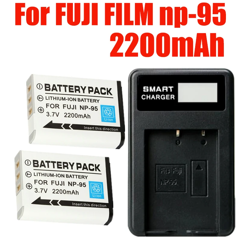 Upgrade 2200mAh Battery For FUJI FILM np-95 NP 95 NP95  + LCD USB Charger F30 F31 F30fd F31fd 3D W1 X100T X100S X100 X-S1 3DW1