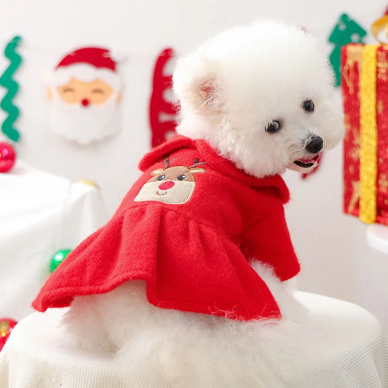 

Red Dog Clothes Autumn Winter Christmas Dress Hoodies Coat For Small Medium Dogs Dachshund Bulldog Apparel Puppy Coats Jacket XL