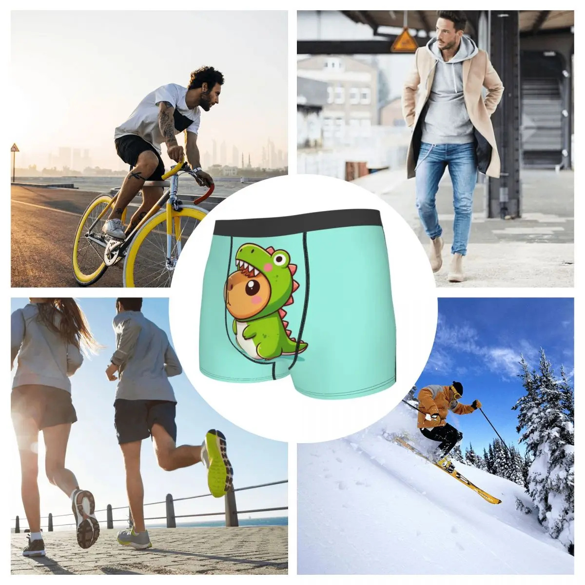 الملاكم السروال السراويل لطيف كابيبارا يحب فقاعة الشاي سراويل الرجال ملابس داخلية مريحة لهدايا رجل صديقها