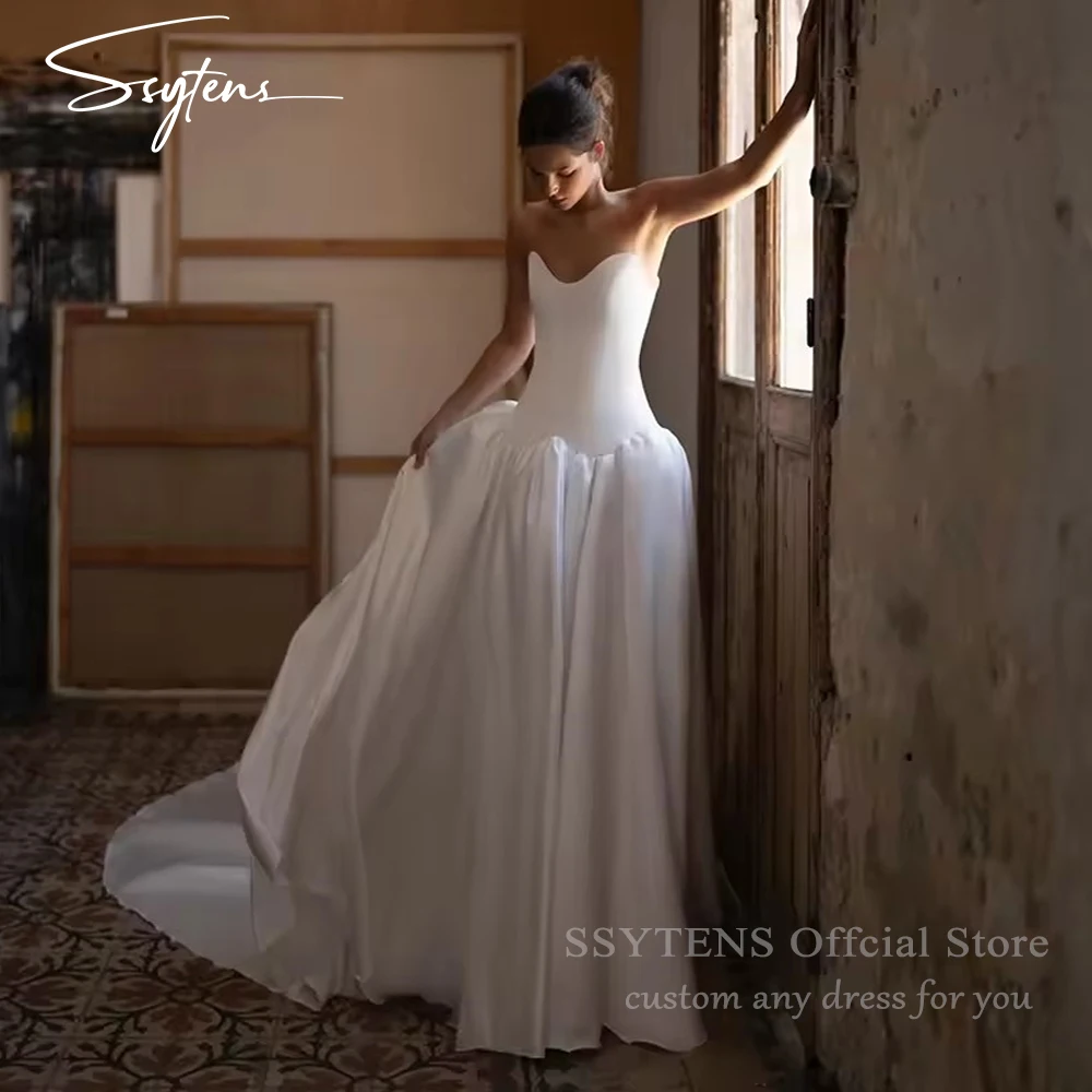 

SSYTENS Simple Princess A Line Wedding Gown For Women Sweetheart Pleat Customized Wedding Dress Long Reception Party Bride Dress