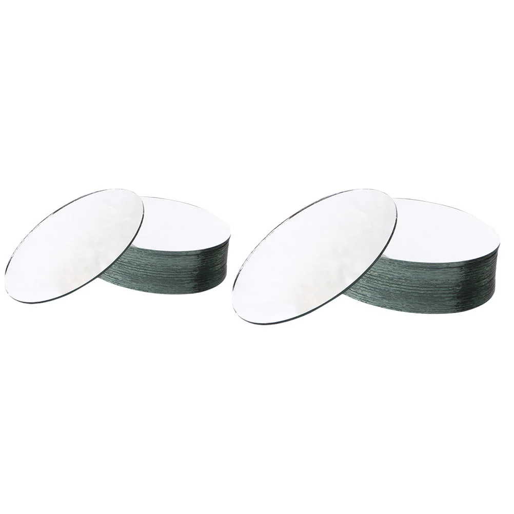 

20 Pcs Accessories Round Heart Shaped Lenses Flat Oval Mirror Tiles for DIY 54x5x01cm Glass Small