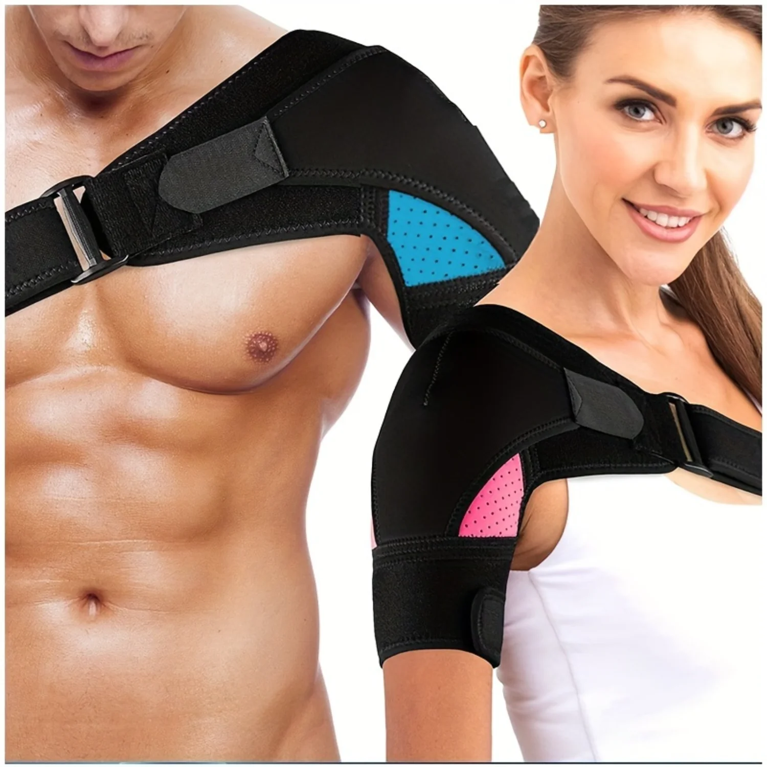 

1pc Compression Sports Shoulder Protector For Both Men And Women, Adjustable Shoulder Support Strap, Dislocation Shoulder Protec
