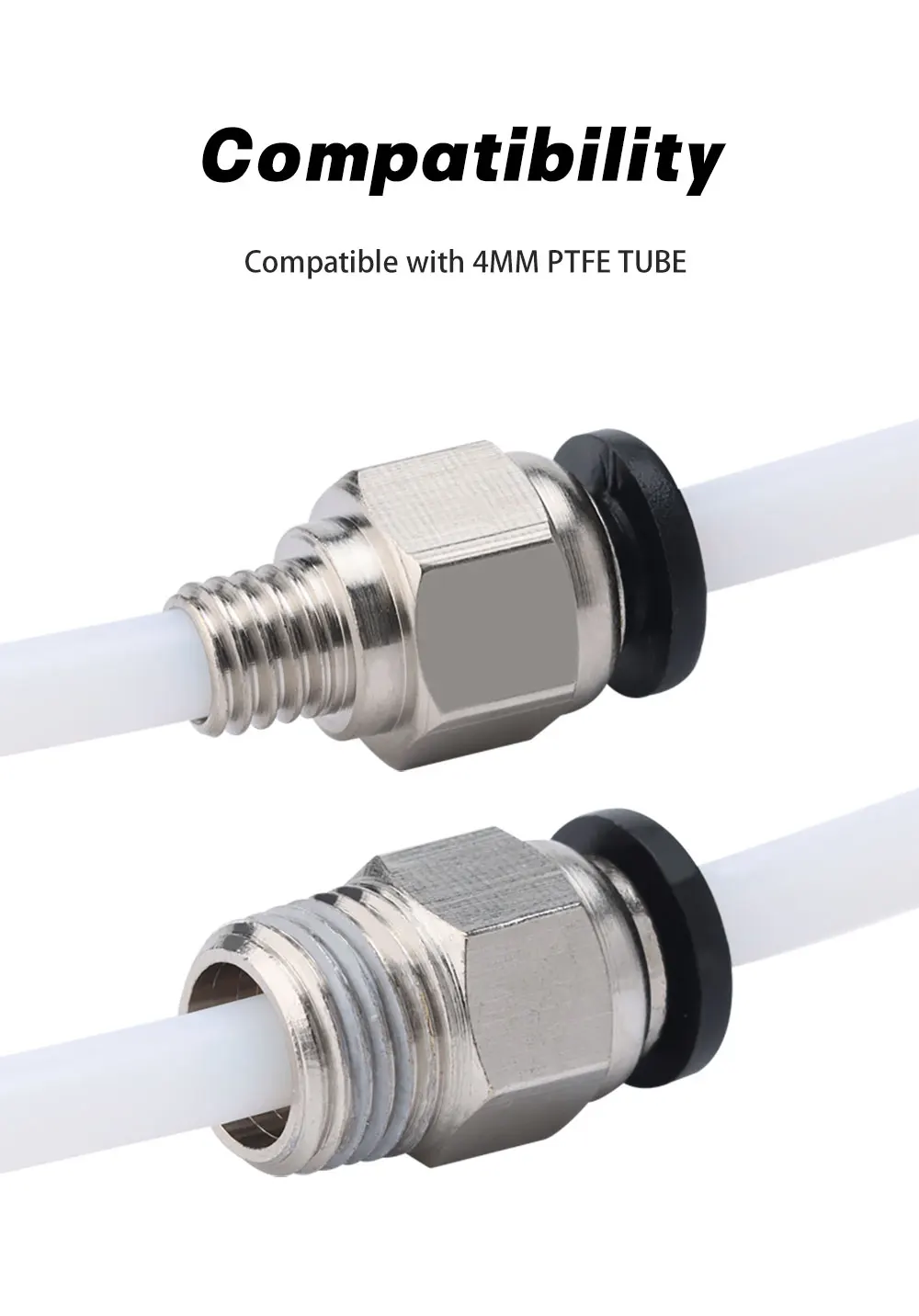 Trianglelab ® Pneumatischer Anschluss G1/8' / M6 für 3D-Drucker 4MM Bowden PTFE-Schlauch PC4 Kompatibel mit den Meisten 3D-DRUCKERN – Detail 3