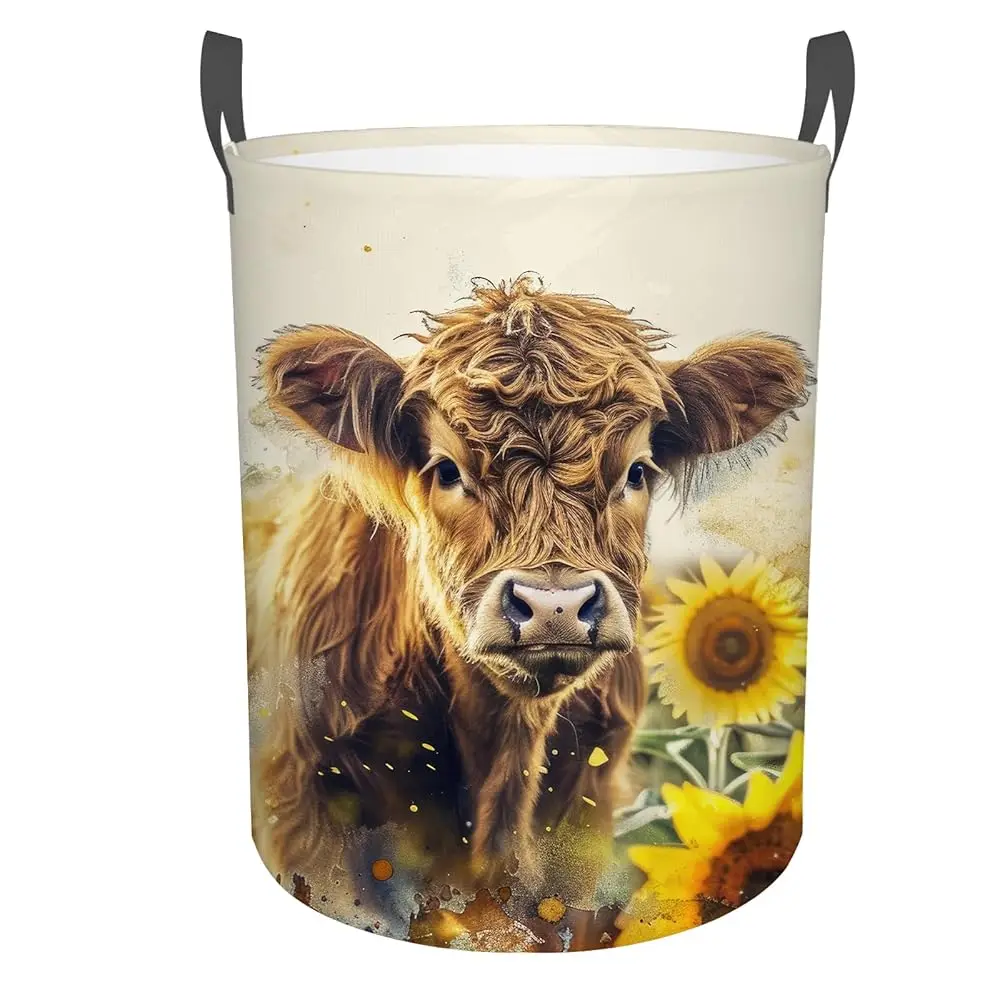 

Корзина для белья Highland Cow, складная корзина для белья с ручками, водонепроницаемая корзина для грязного белья, контейнер для хранения B