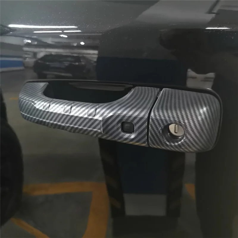 

Для Dodge Ram TRX 1500 2023 2024, крышка внешней дверной ручки автомобиля с отделкой умной замочной скважины, аксессуары из АБС-пластика из углеродного волокна
