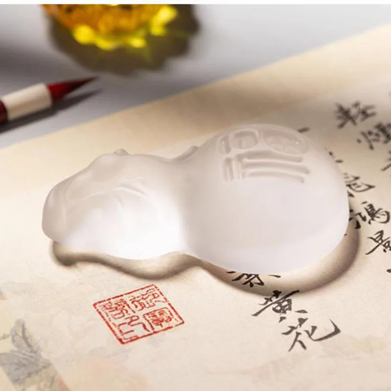 

Пресс-папье Lucky Crystal Gourd с подставкой для кистей, декор стола в китайском стиле для каллиграфии и уникальный подарок