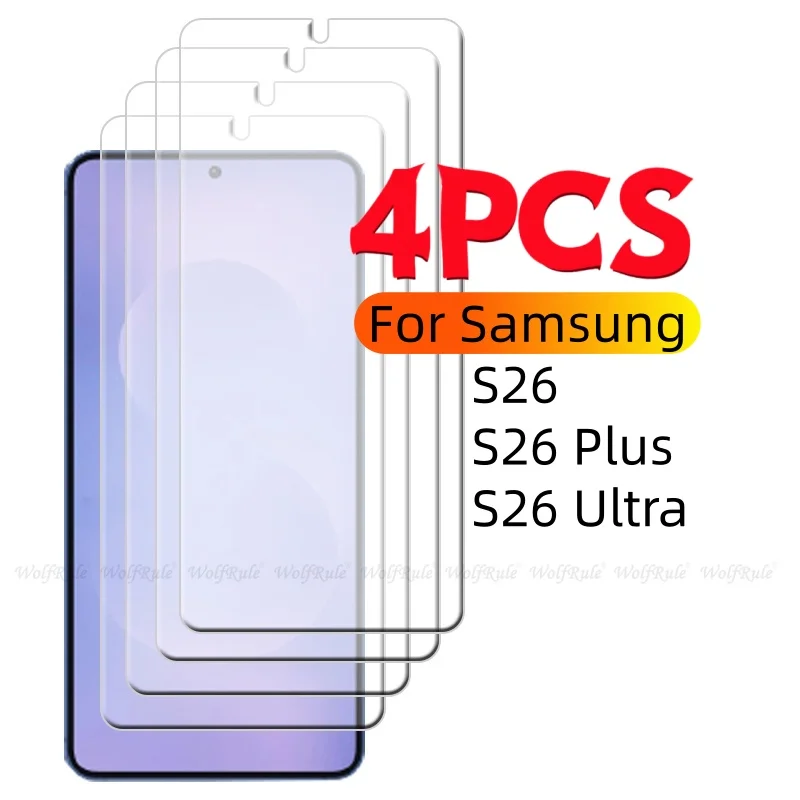 

4-1Pcs For Samsung S26 Glass Samsung Galaxy S26 Plus Tempered Glass Clear 9H Phone Transparent Screen Protetor Samsung S26 Ultra