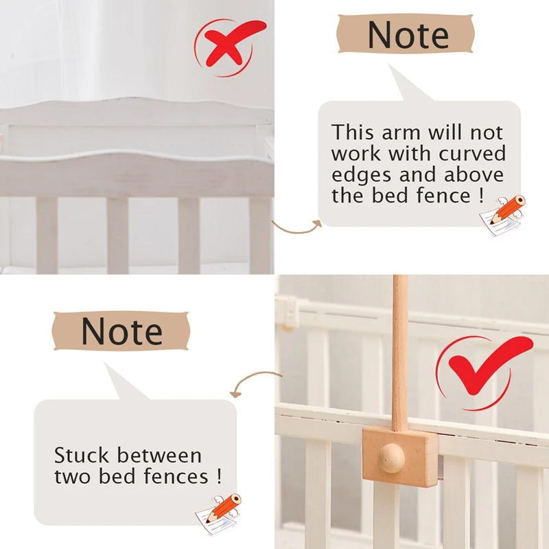 Soporte de campana de cama cuadrada de madera, soporte de campana de cama de 0 a 12 meses, móvil de madera, campana de cama de ganchillo para recién nacido, juguetes colgantes, sonajero para bebé