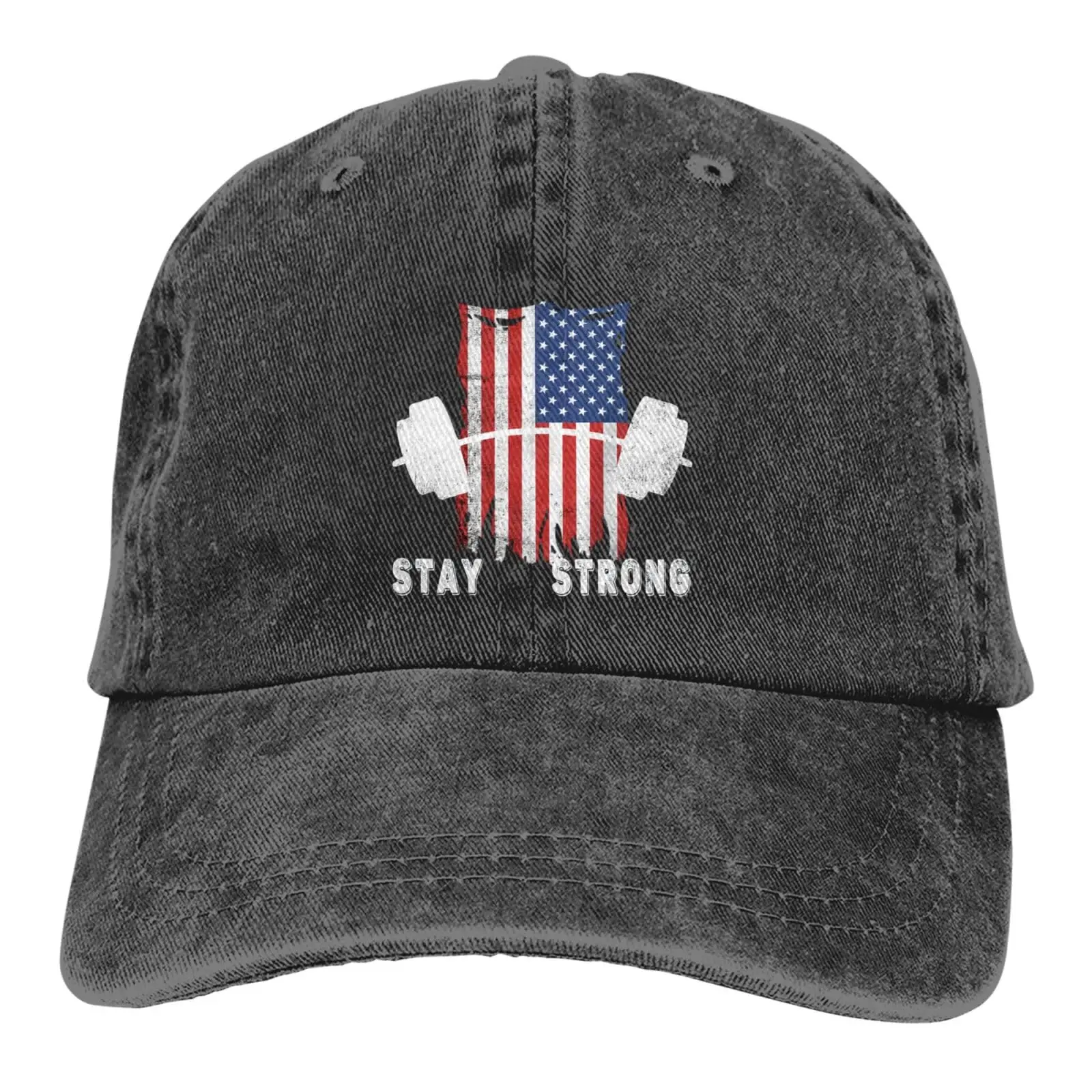 

Vintage Stay Strong USA American Flag Men Women Baseball Cap Adjustable Unisex Dad Trucker Cotton Denim Hats