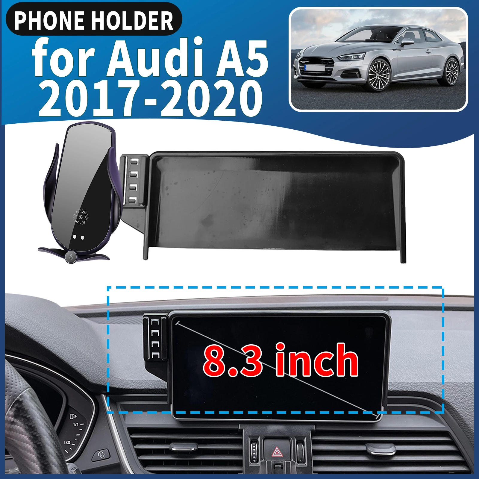 fit for Audi A5 2017 2018 2019 2020 ​​Car Phone Holder Mount Vehicle-Specific GPS Navigation Easy Installation accessoires