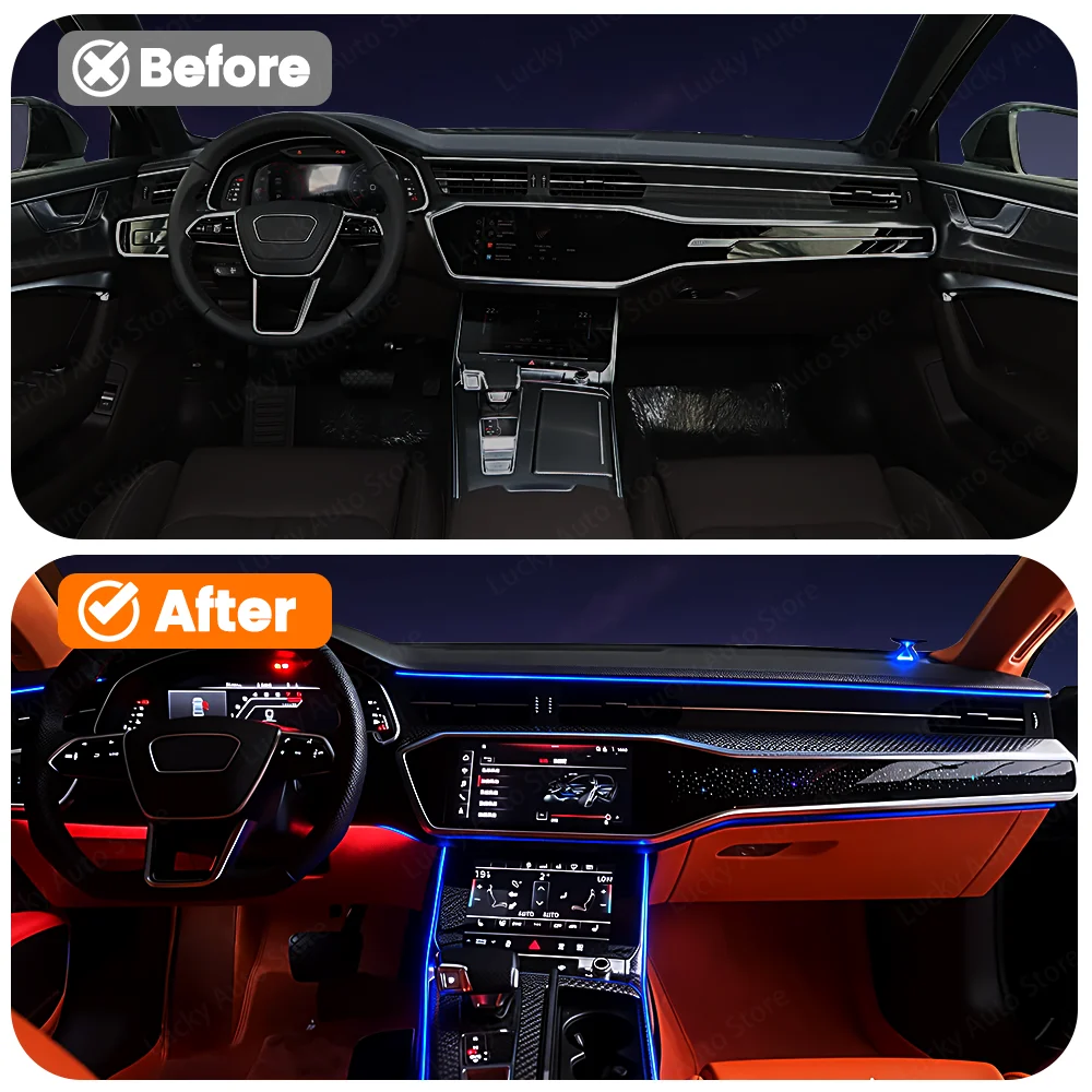 

For Audi A6 A7 C8 RS6 RS7 32 Colour Ambient Light Parts Auto Co Pilot Passenger Decorative Lamp LED Starry Sky Instrument Lights